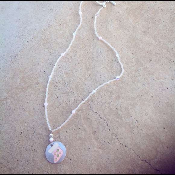 Handmade Pink Stocking Kid’s Crystal Necklace by McGlamorous - Picture 7 of 9